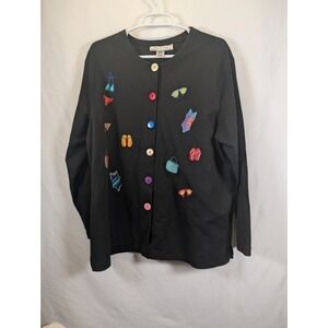 Vintage‎ Beach Themed Embroidered Womens Plus Size 3x Not Michael Simon Buttons
